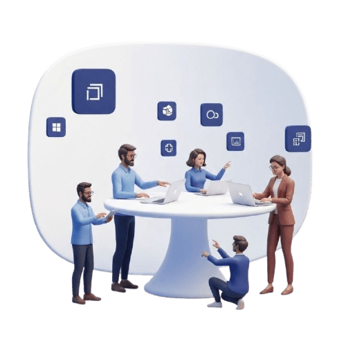 Business team samenwerking - 3D illustratie